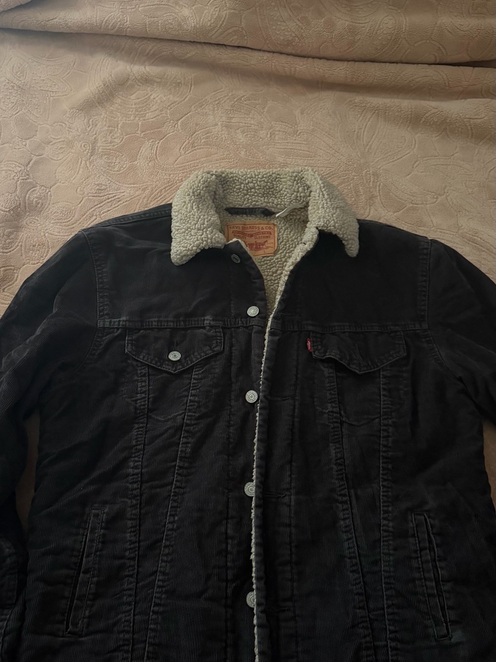 Levi's Black Sherpa Collar Corduroy Jacket